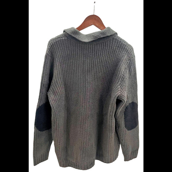 Barefoot Dreams CozyChic Men's Elbow Patch Cardigan Carbon - Regular - Picture 2 of 2